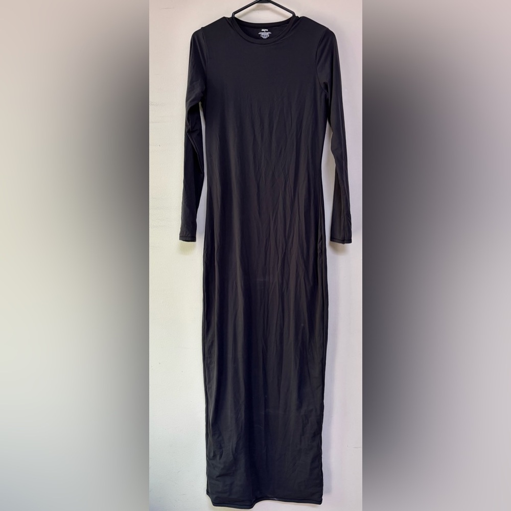 SKIMS Black Long Sleeve Dress